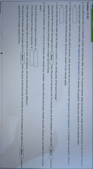 Problem 1 3 - 0 2 a - A - $ 1 , 0 0 9 bond - has