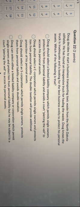 Question 2 2 ( 2 points ) 2 Doug decides to start