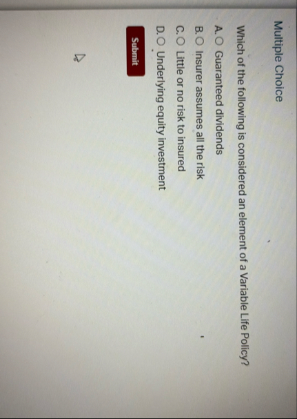 Multiple Choice Which of the following is