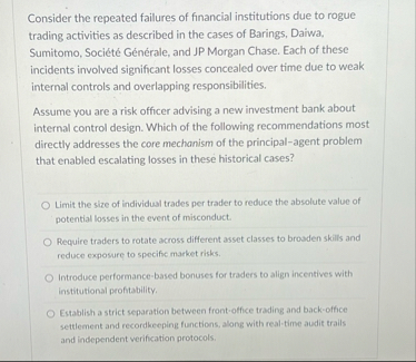 Consider the repeated failures of financial