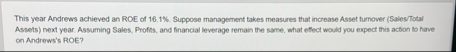 This year Andrews achieved an ROE of 1 6 . 1 % .