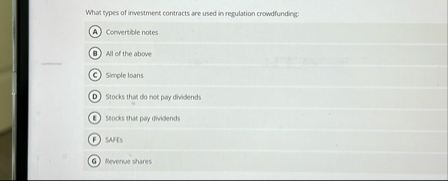 What types of investment contracts are used in