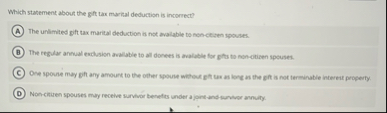 Which statement, about the gift tax markal