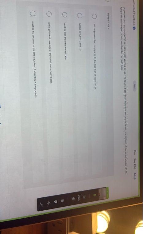Enabled: Final Exam Saved Help Seve 8 Eent Submit