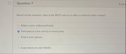Question 7 0 . 2 4 Based on the research, what is
