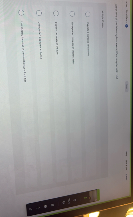 nabled: Final Exam 1 Melp Save 8 Eait Submit.