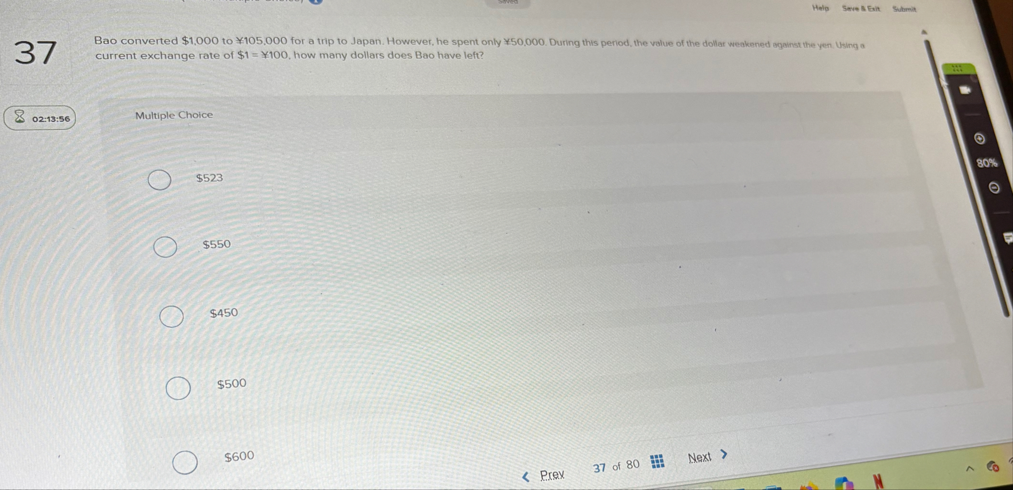 3 7 Bao converted $ 1 , 0 0 0 to 1 0 5 , 0 0 0