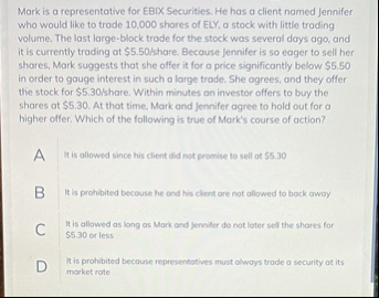 Mark is a representative for EBIX Securities. He