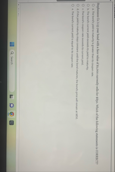 Stephenson Co . ' s 1 5 - year bond with a face