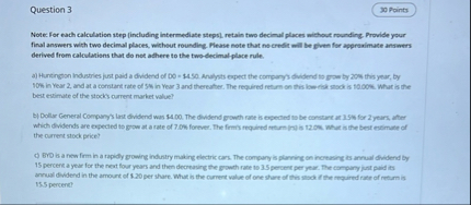 Question 3 Note: for each calculation step (