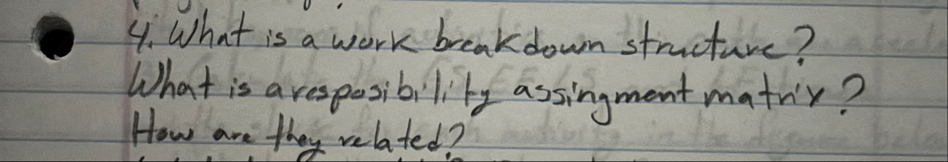 What is a work break down structure? What is a