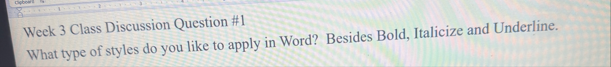 Week 3 Class Discussion Question # 1 What type of