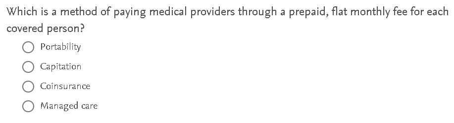 Which is a method of paying medical providers