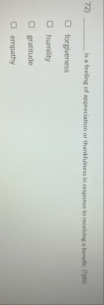 is a feeling of appreciation or thankfulness in