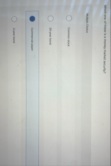 Which one of these is a money market security?