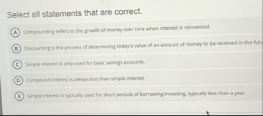 Select all statements that are correct.