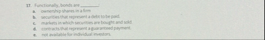 functionally, bonds are q , : a . cunembipster in