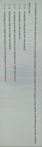 If a company uses the same discount rate for