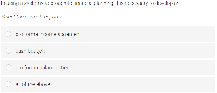 In using a systems approach to financial