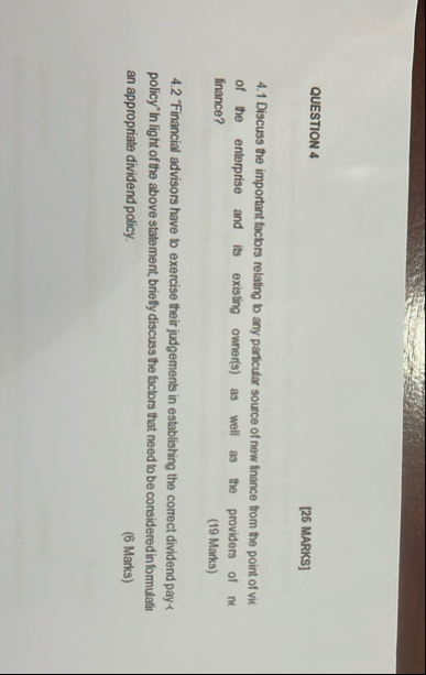 QUESTION 4 [ 2 5 MARKS ] 4 . 1 Discuss the