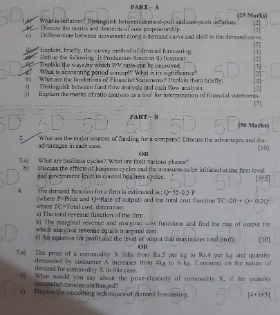 PART - A What is inflation? Distinguish between