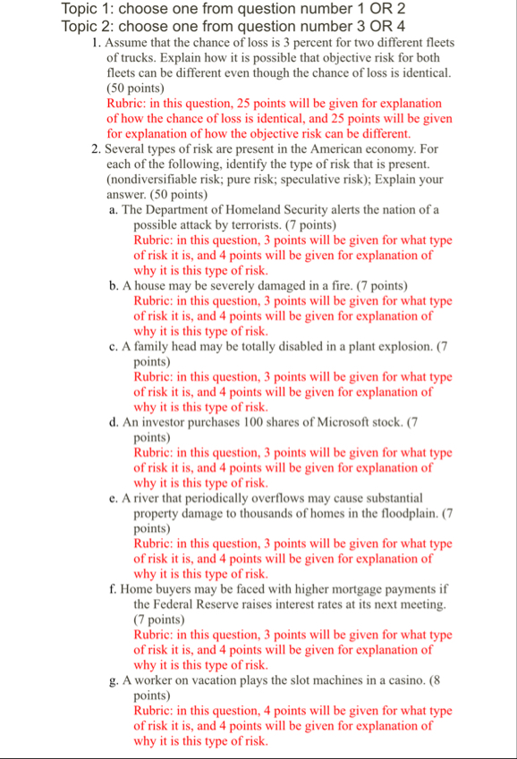 Topic 1 : choose one from question number 1 OR 2