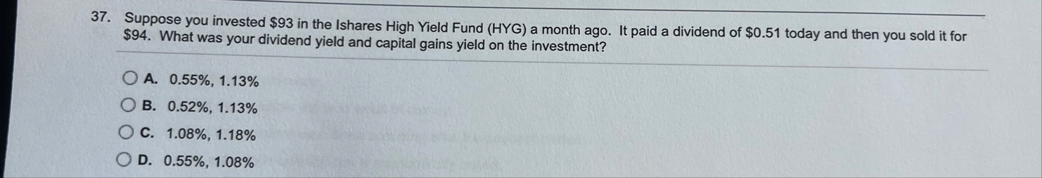 Suppose you invested $ 9 3 in the Ishares High