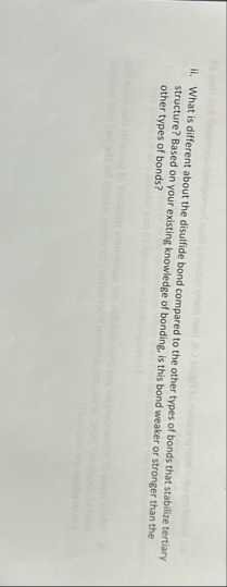 ii . What is different about the disulfide bond