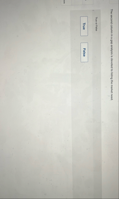 The second column in a gap analysis is devoted to