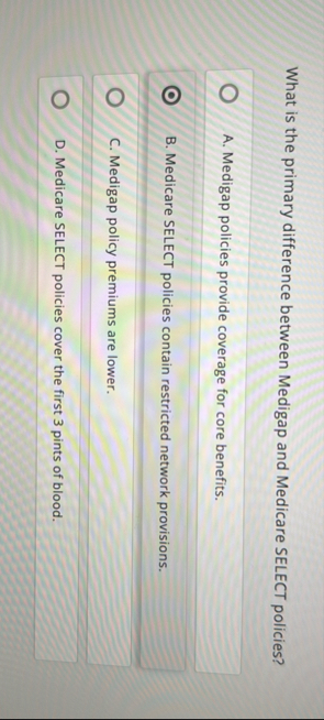 What is the primary difference between Medigap