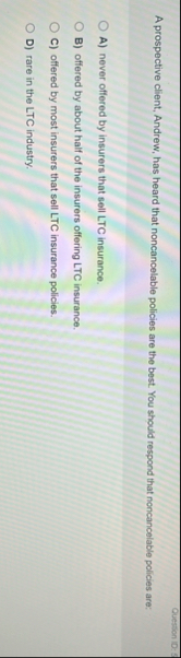 Question ID: A prospective client, Andrew, has