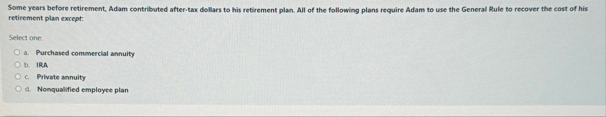 Some years before retirement, Adam contributed