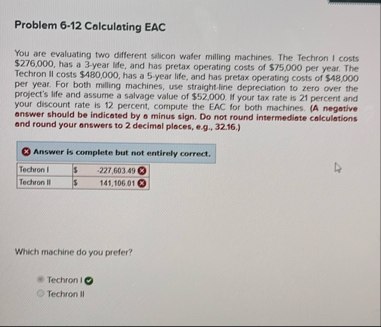Problem 6 - 1 2 Calculating EAC You are