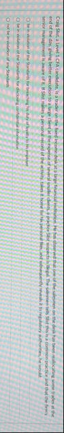 Craig Slist, a Level 1 CFA candidate, is a trader