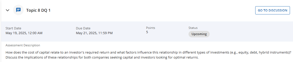 Topic 8 DQ 1 Start Date May 1 9 , 2 0 2 5 , 1 2 :