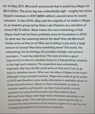 On 1 0 May 2 0 1 1 , Microsoft announced that it