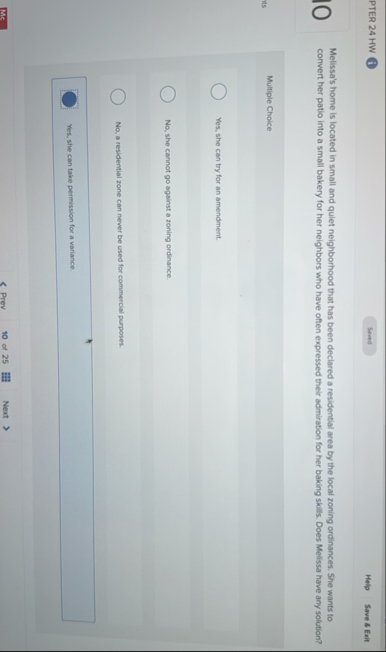 PTER 2 4 HW ( i ) Help Save 6 Exit 0 Melissa's