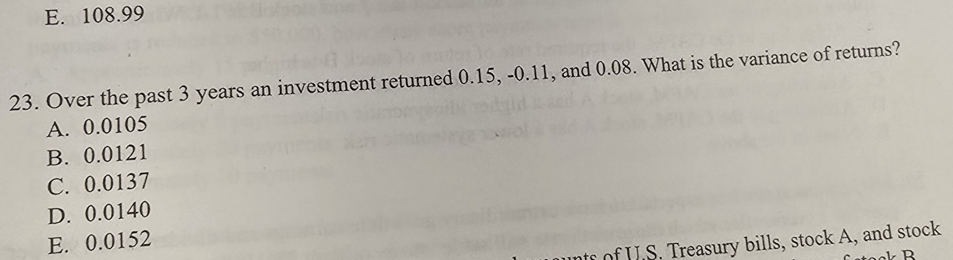 E . 1 0 8 . 9 9 2 3 . Over the past 3 years an