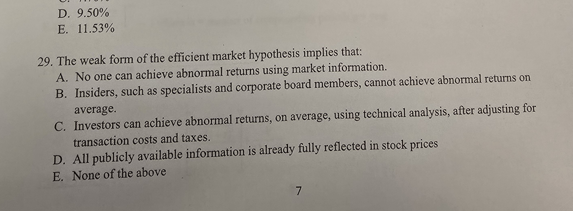D . 9 . 5 0 % E . 1 1 . 5 3 % 2 9 . The weak form