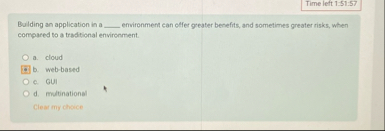 Time left 1 . 5 1 . 5 7 Bulding an application in