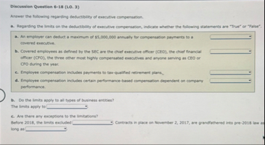 Discussiben Question 6 - 1 8 ( LO . 3 ) Answer