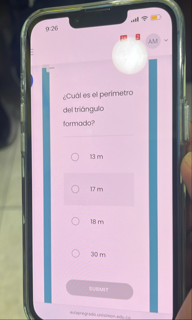 9 : 2 6 Cu l es el per metro del tri ngulo