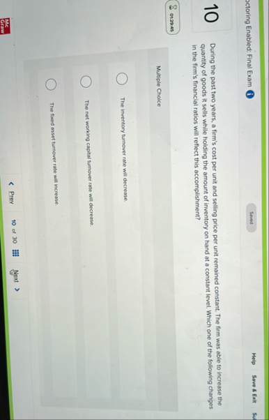 octoring Enabled: Final Exam ( Help Save 8 Exit