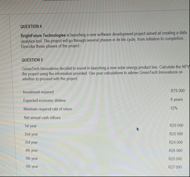 QUESTION 4 BrightFuture Technologies is launching