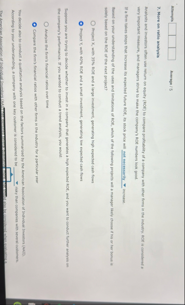 Attempts Average / 5 7 . More on ratio analysis