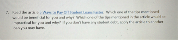 Read the article 5 Ways to Pay Off Student loans