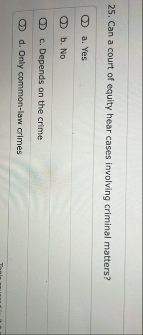 Can a court of equity hear cases involving