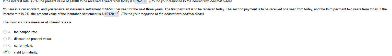 It the interest rate is \ ( 7 \ % \ ) , the