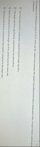 According to an Ethisphere study in 2 0 2 1 ,