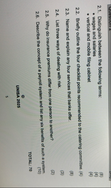 2 . 1 . Distinguish between the following terms: